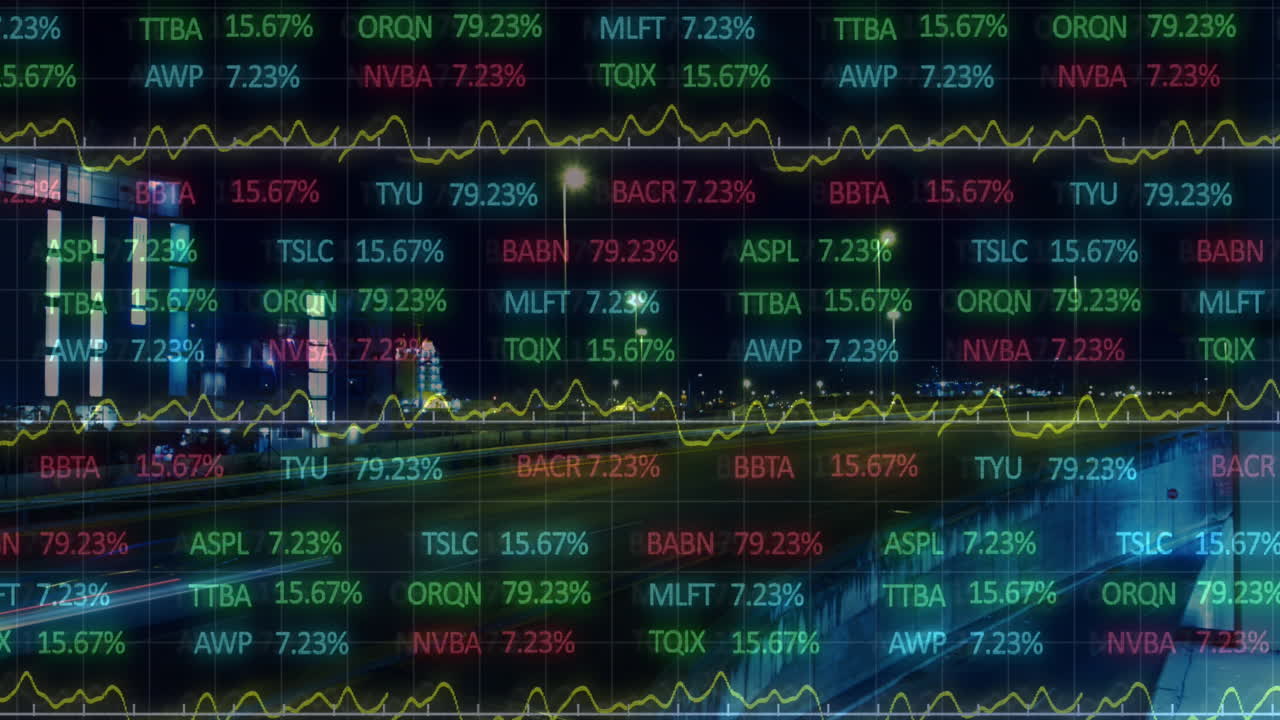 밤의 도시 교통에 대한 시각에 대한 주식 시장 데이터 처리