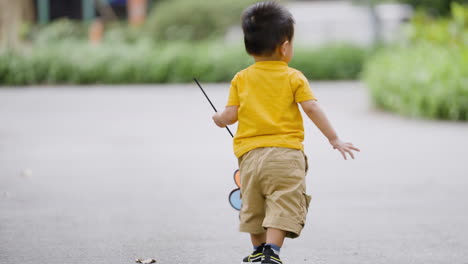 asian kid in a park