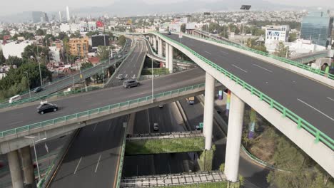 Drone-Flying-Over-Highway-in-Mexico-City