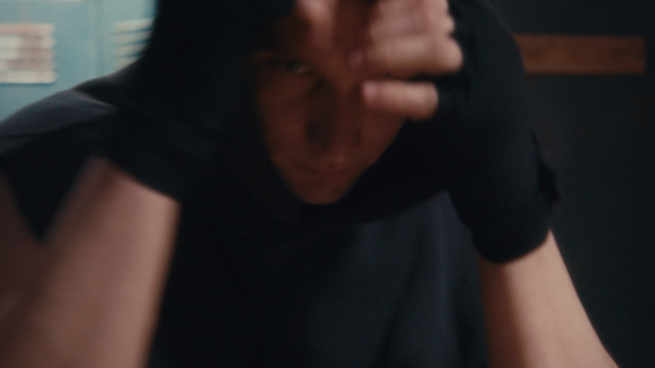 Person in a locker room