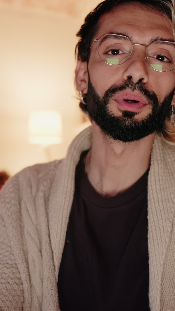 Young man or gay Video Chatting and Having Fun