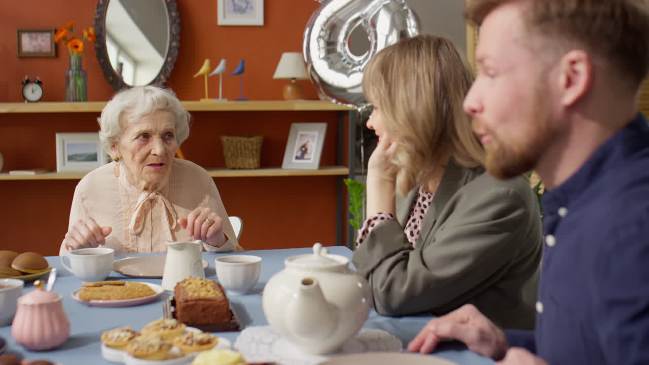 Grandmother's Tea Party with Grandchildren