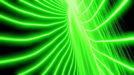 líneas verdes abstractas que brillan en la oscuridad