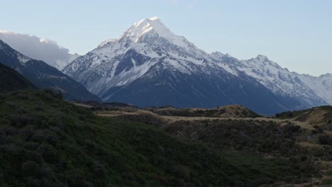 majestic mount cook - aoraki or mount cook national park in new zealand - wide shot
