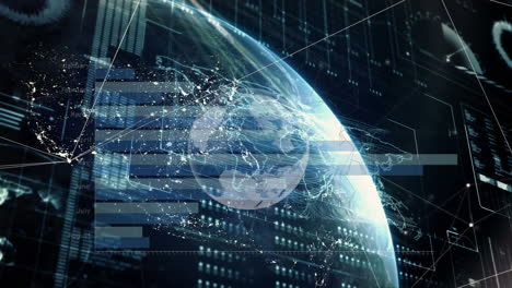 animation of data processing over globe