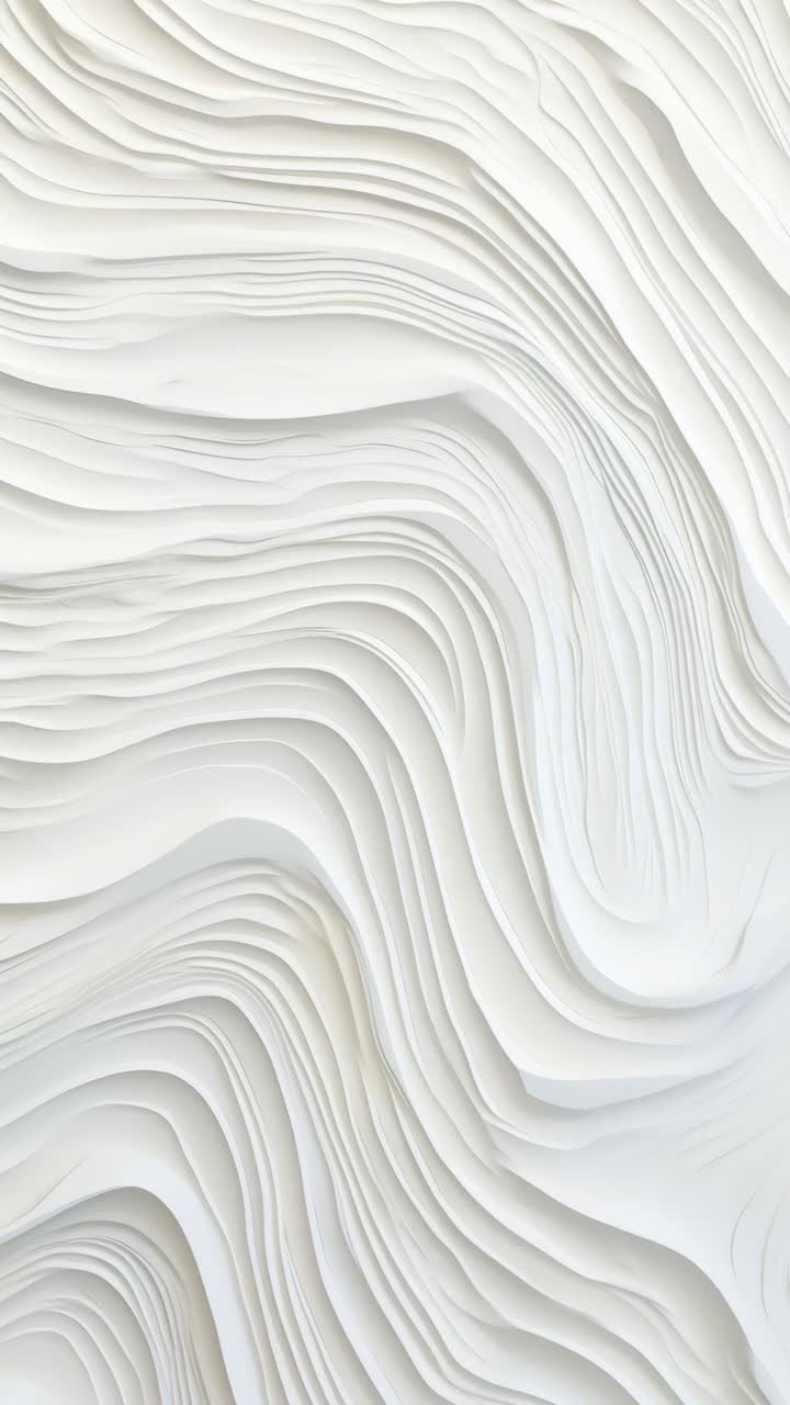 Arte astratta di carta a strati con curve fluenti, ripresa da un angolo dall'alto