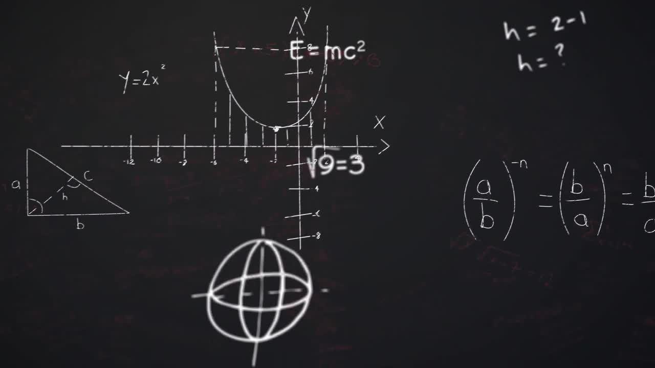 ecuaciones matemáticas contra un fondo negro