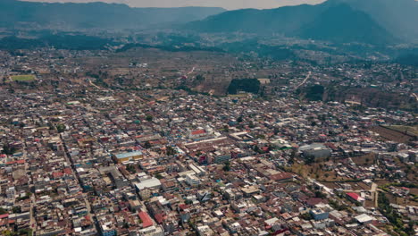 aerial hyperlapse of the town of san juan ostuncalco during the day