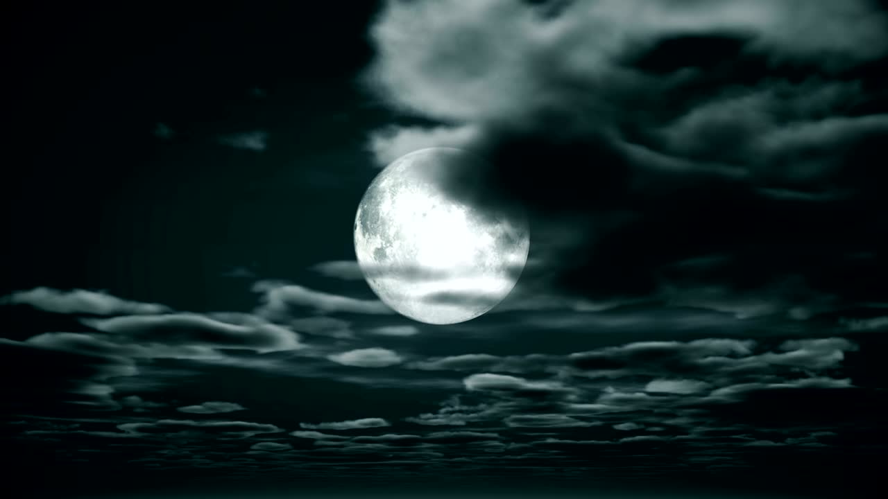 full moon night sky 4k