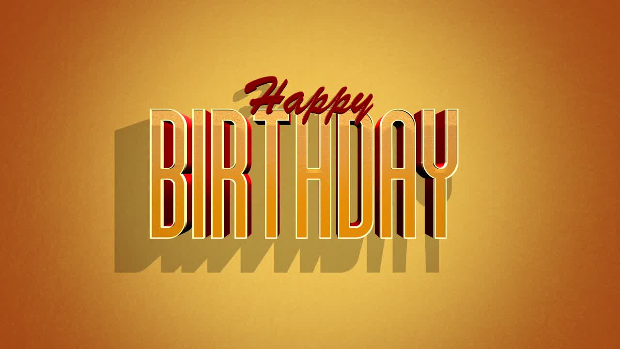 tarjeta de cumpleaños 3d en sombra sobre fondo marrón