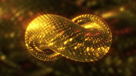 abstract 3d gold infinity symbol