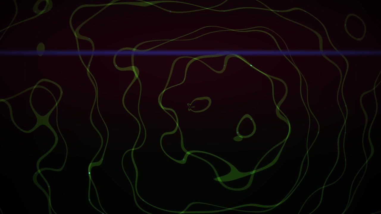 Linee Topografiche Verdi Astratte che si Muovono su Sfondo Scuro