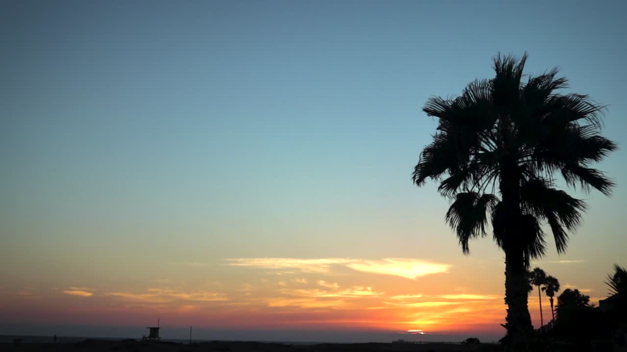 Sunset in Newport Beach beach coastal landscape.