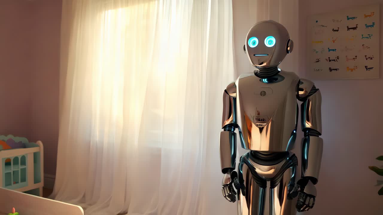 robot en la habitación de un niño