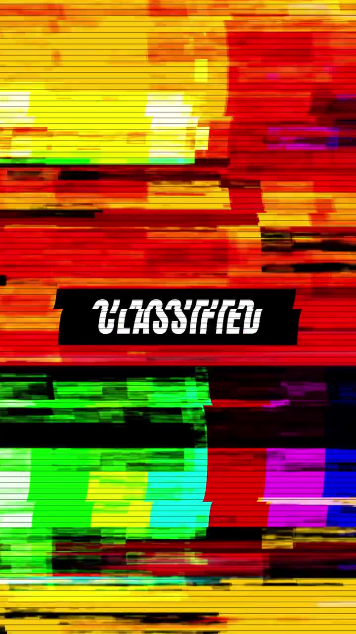 Digital Glitch Effect with Classified Text Overlay