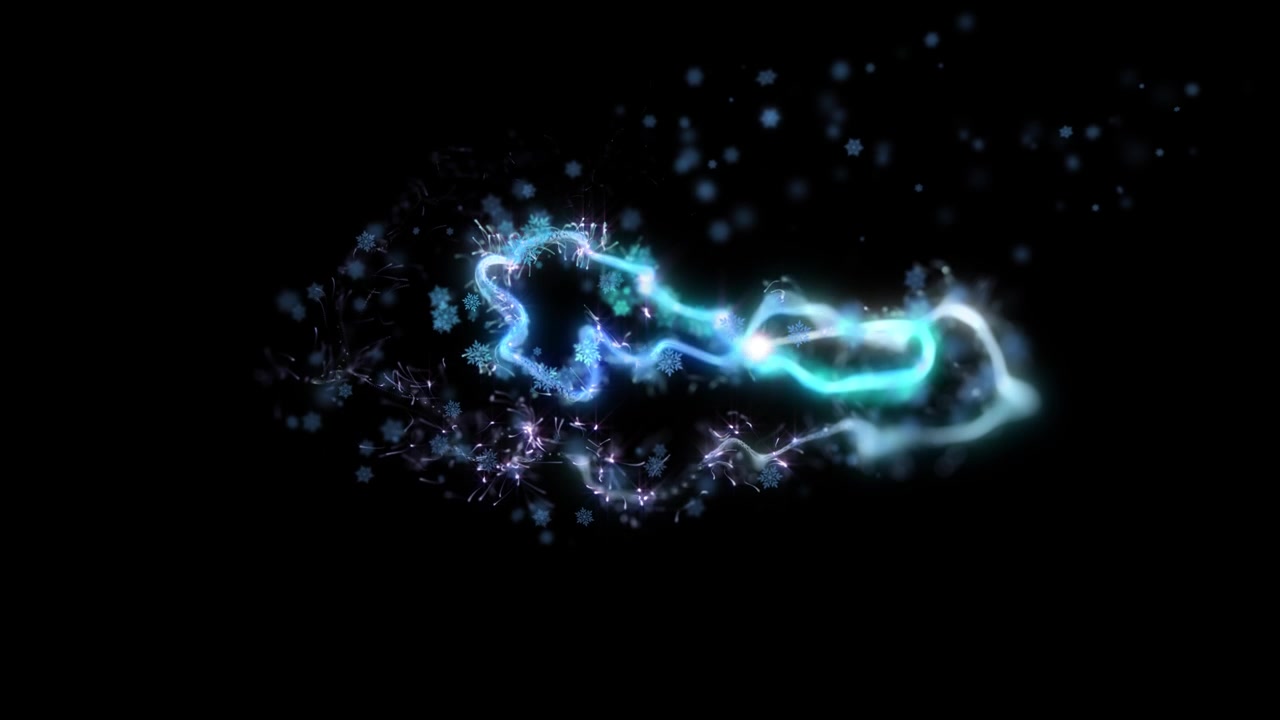 Glowing Blue Arrow with Snowflakes