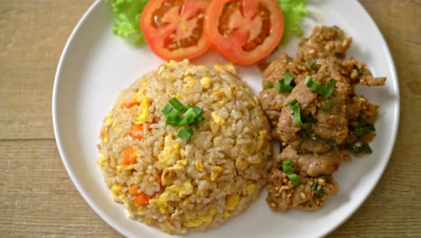 fried rice with grilled pork