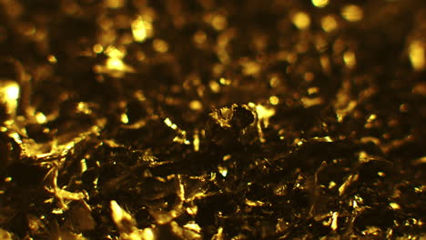golden color metal fillings macro shot