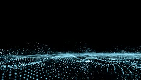 digital wave particles form for digital background. blue waves with light showing through