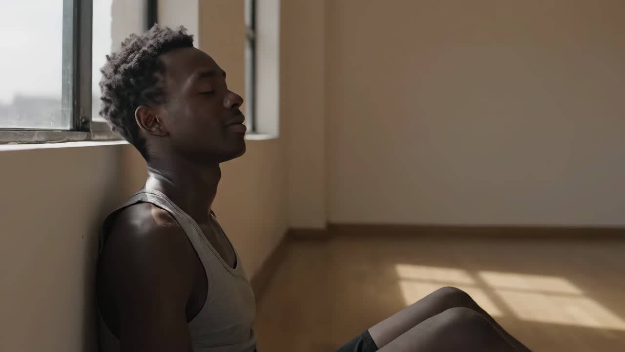 A man sitting by the window