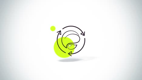 arrows rotate with leaf and drop eco symbol flat animation