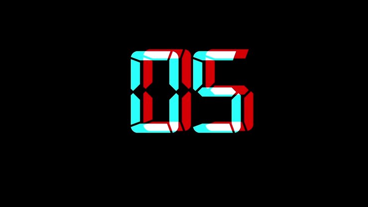 Digital Countdown Timer with Glitch Effects