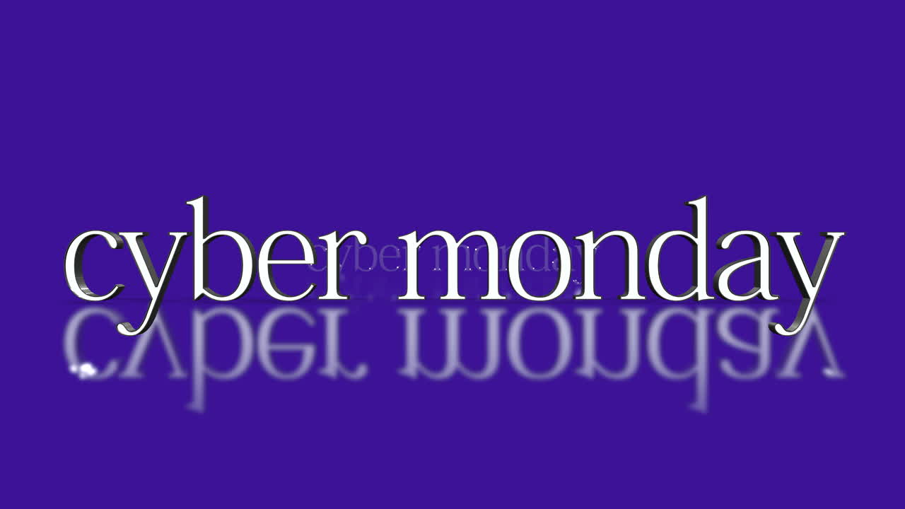 texto de lunes cibernético rodante en degradado púrpura