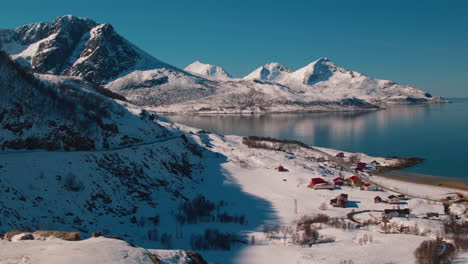 Stunning-cinematic-steadicam-tracking-shot-of-Grotfjord,-Norway