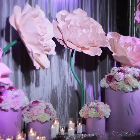 candle lights at an event reception