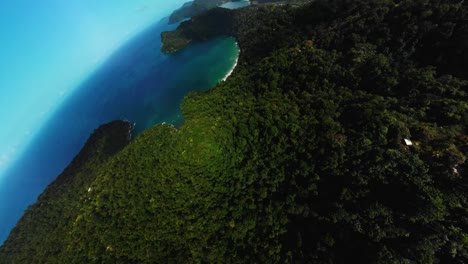 an asteriod earth 360 drone shot of a scenic caribbean coastline