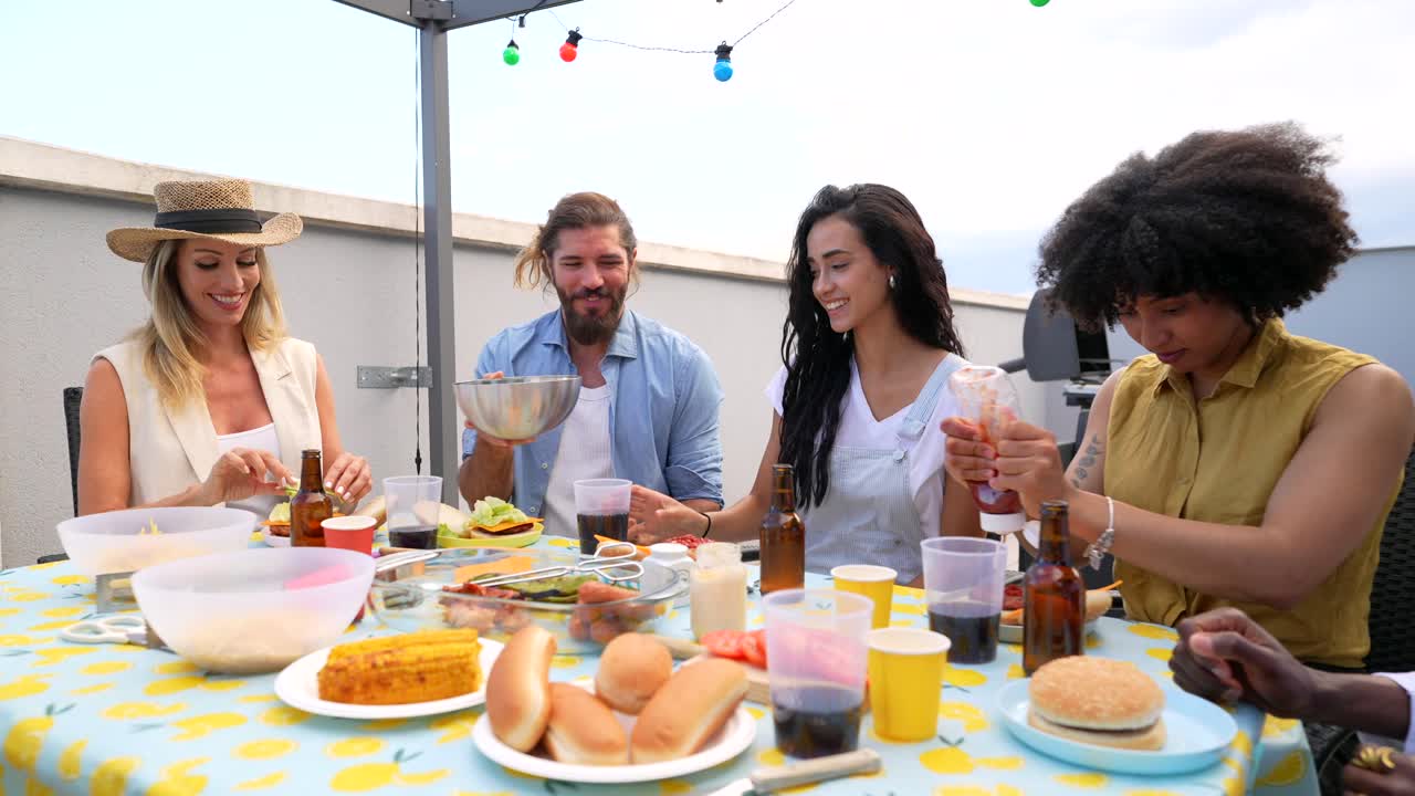 Group of Friends Enjoying a Barbecue Together
