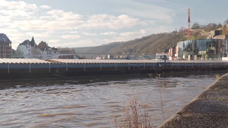 Boat-in-city,-Namur-Belgium