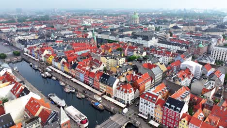 colored beautiful old houses lined by canal