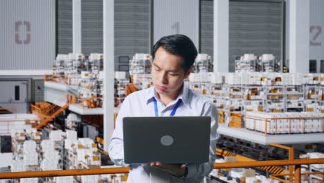 warehouse employee working on inventory management