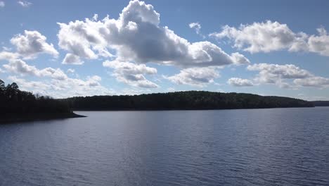 coasting down a beautiful blue lake