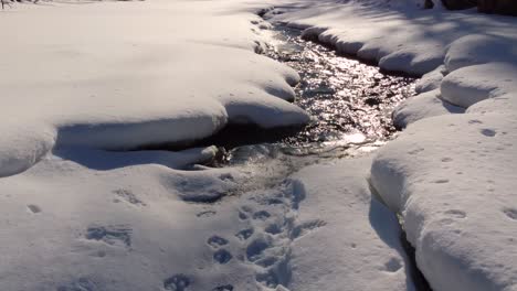snowmelt and a river starting anew in sherbrooke, canada