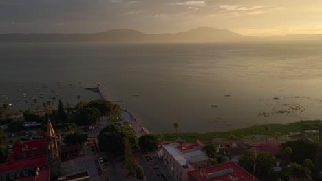 stunning sunset over lake chapala, mexico