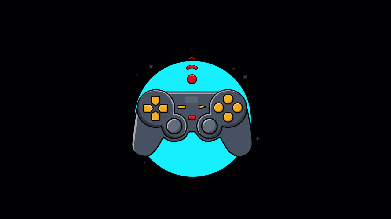 Animated Game Controller with Wireless Connection Signal