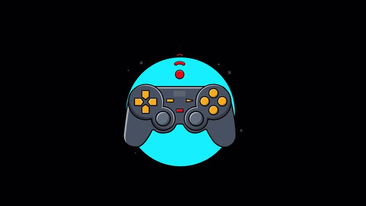 Animated Game Controller with Wireless Connection Signal