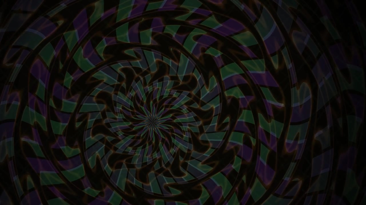 Hypnotic Rotating Purple and Green Abstract Spiral