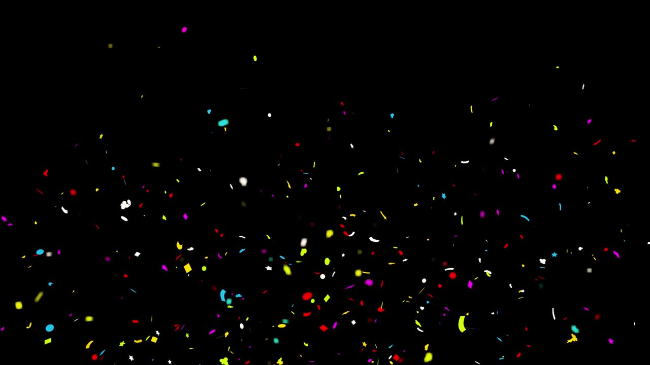 Colorful Confetti Particles Explosions Falling Animation