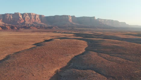 Aerial,-Arizona-wild-west-sandstone-mountain-landscape-at-Marble-Canyon