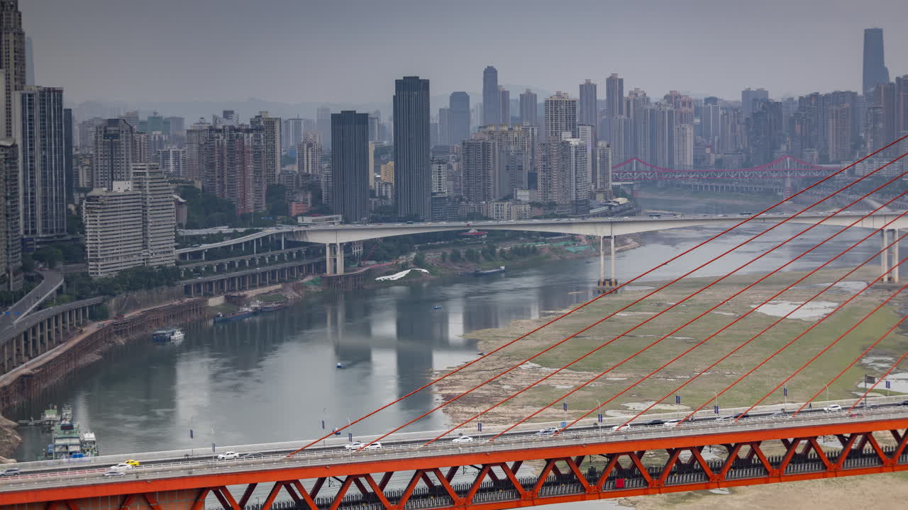 Timelapse of the amazing Chongqing cyberpunk city skyline from a unique high vantage point