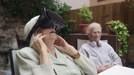 elderly women experiencing virtual reality