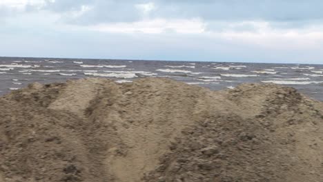 stormy beach scene