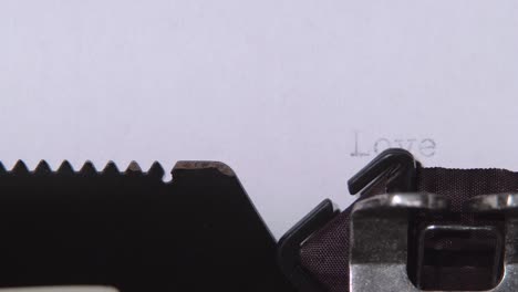 Vintage Typewriter with the words 'Love Story'