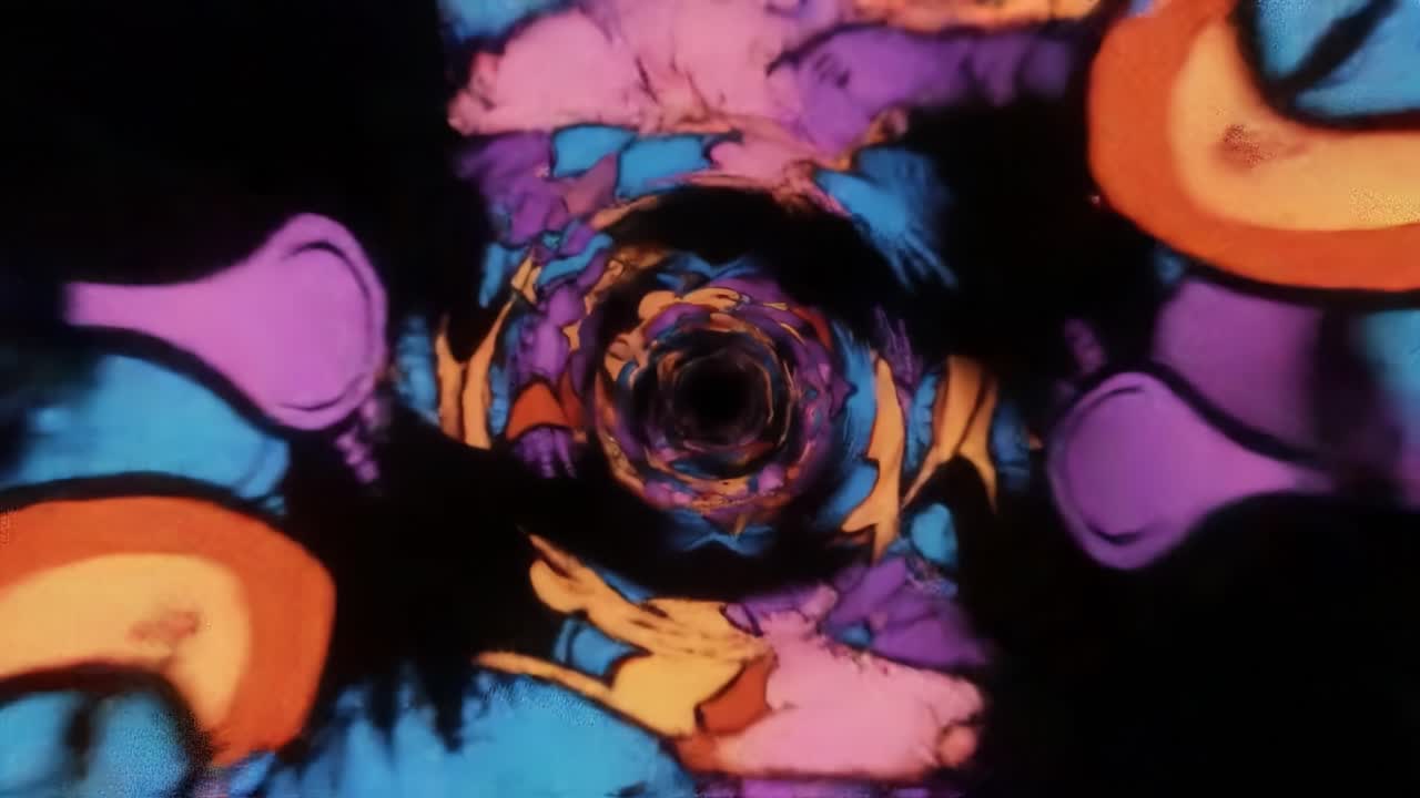 A Vibrant Kaleidoscope Journey: Whirling Colors and Shapes in a Dynamic Visual Experience Captivating the Eyes with Whimsical Patterns and Energetic Designs