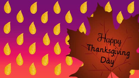 Animation-of-happy-thanksgiving-day-text-over-autumn-leaves