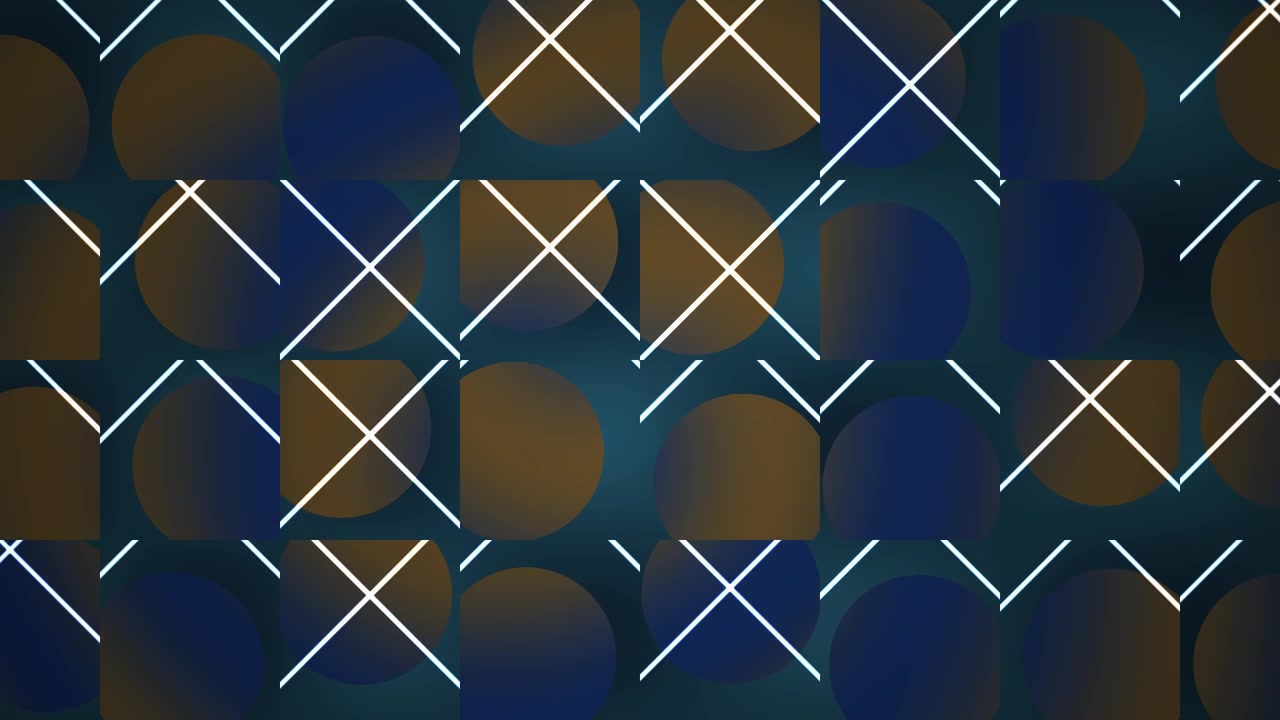 Abstract Geometric Grid Pattern with Glowing Neon Lines and Bokeh