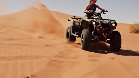 adventurous ride through the desert: a thrilling experience on an atv in the sun-drenched sands of the great outdoors